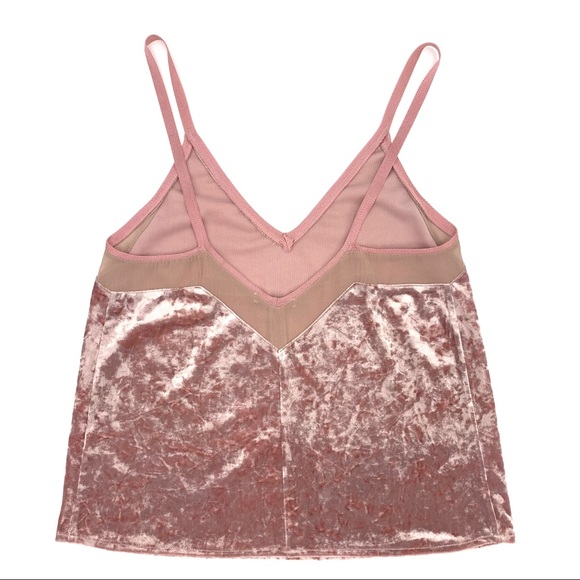 ZARA Pink Velvet Cami Tank Top - Picture 3 of 6